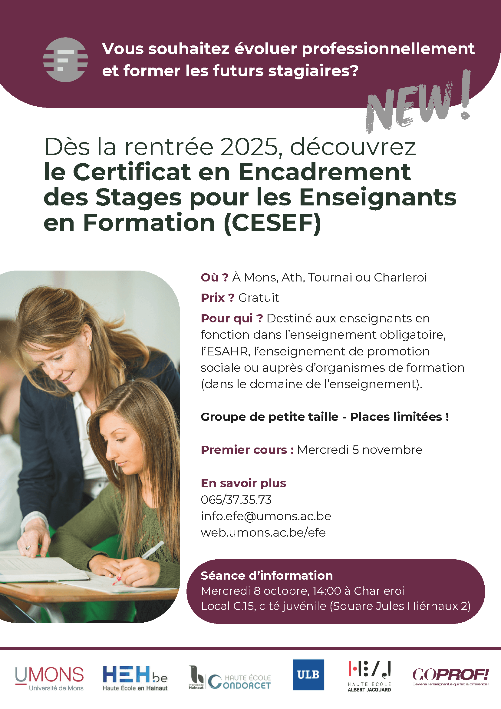 Certificat CESEF Charleroi