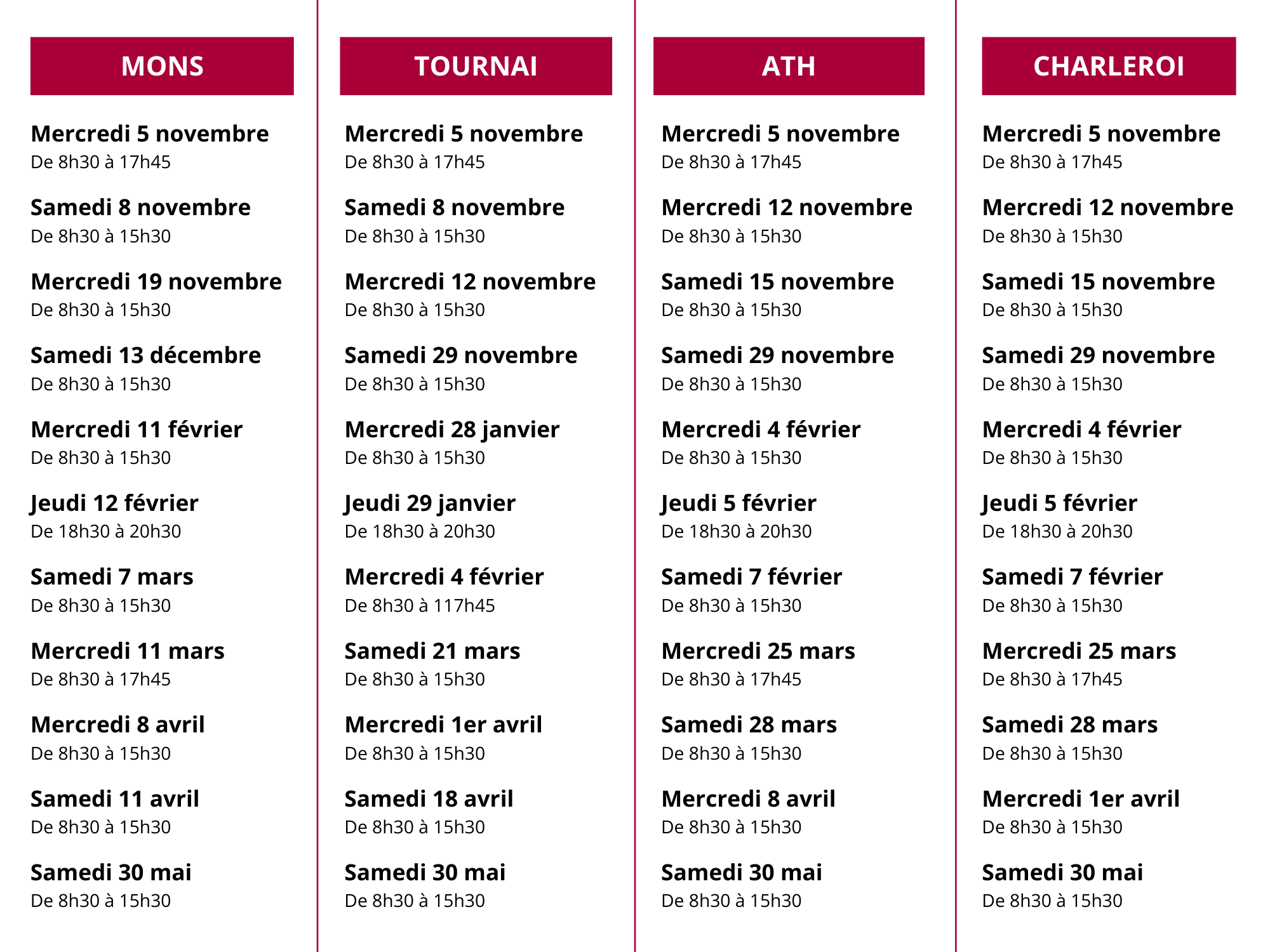 Horaires CESEF