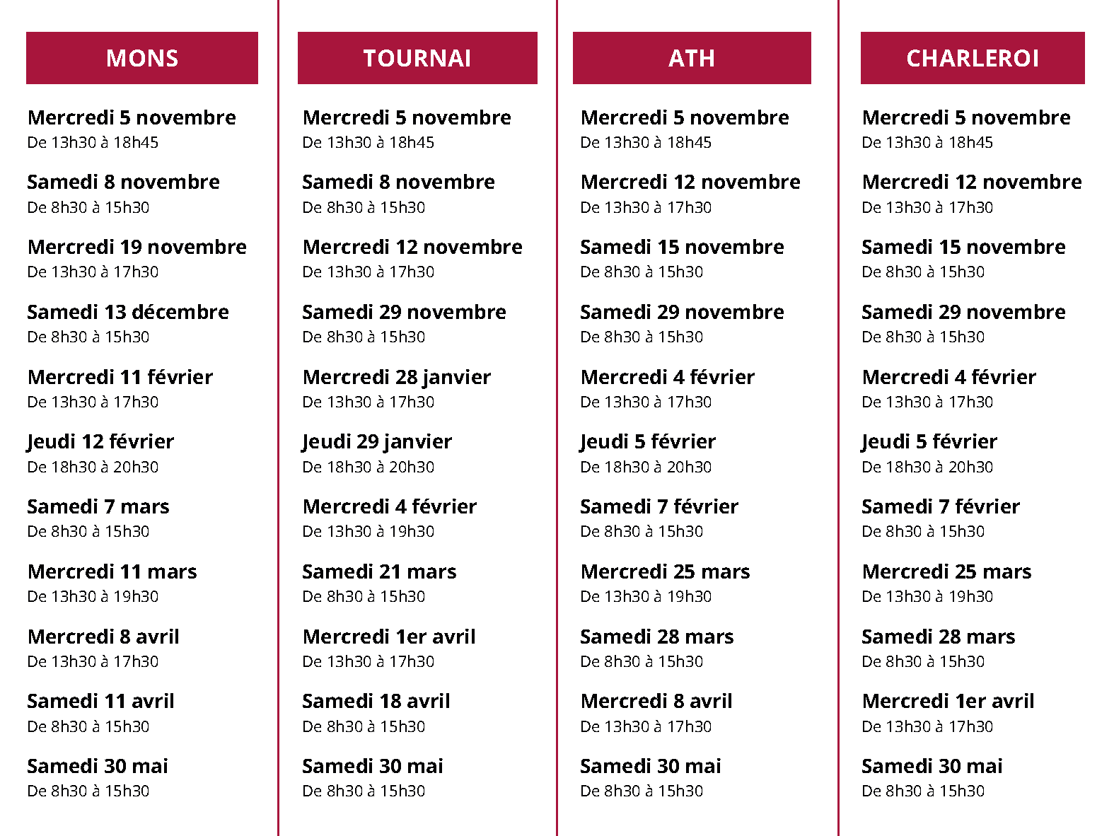 Horaires CESEF