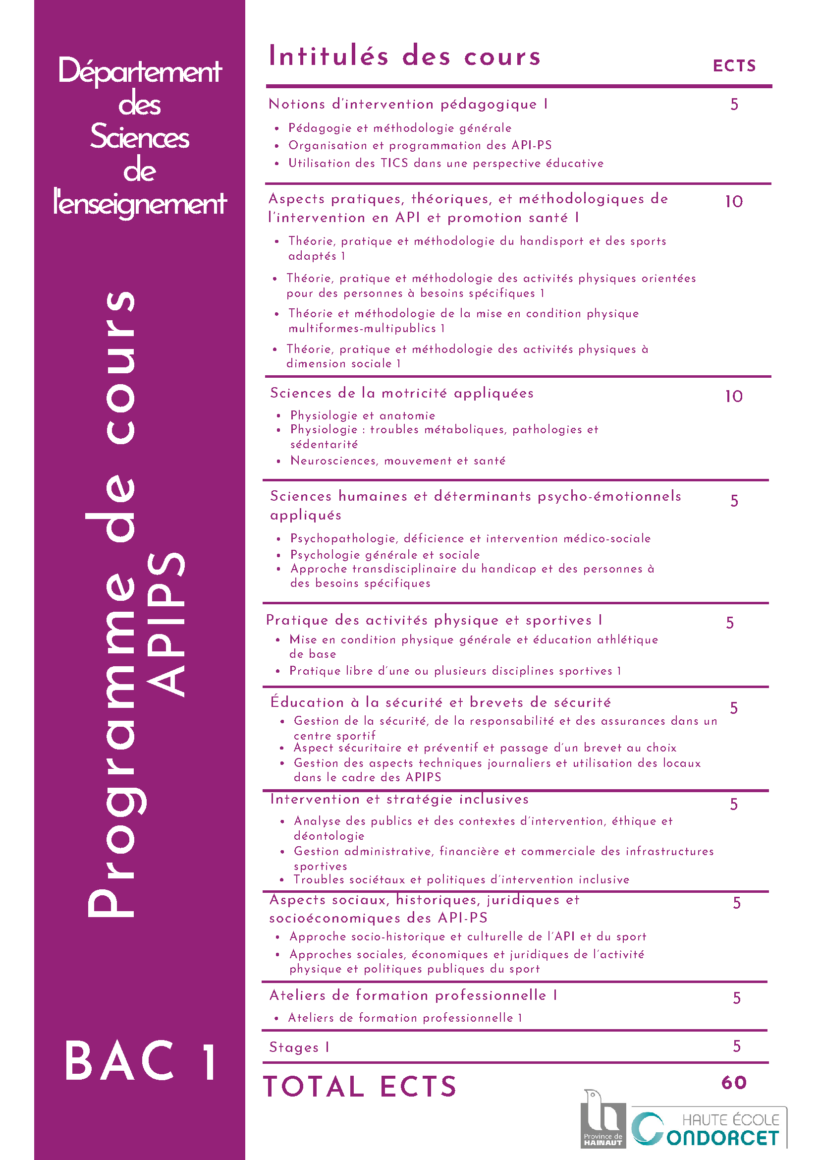 Bachelier APIPS BAC 1